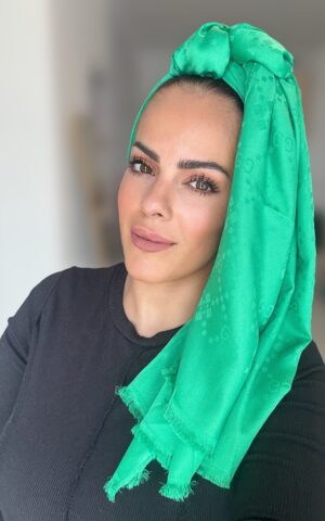 לונג כותנה מבריקה G ירוק