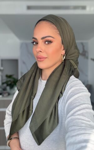 מרובעת כותנה איכותית אדל ירוק זית